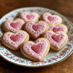 Valentine cookies, strawberry cookies, white chocolate drizzle, easy cookies, Valentine's Day treats