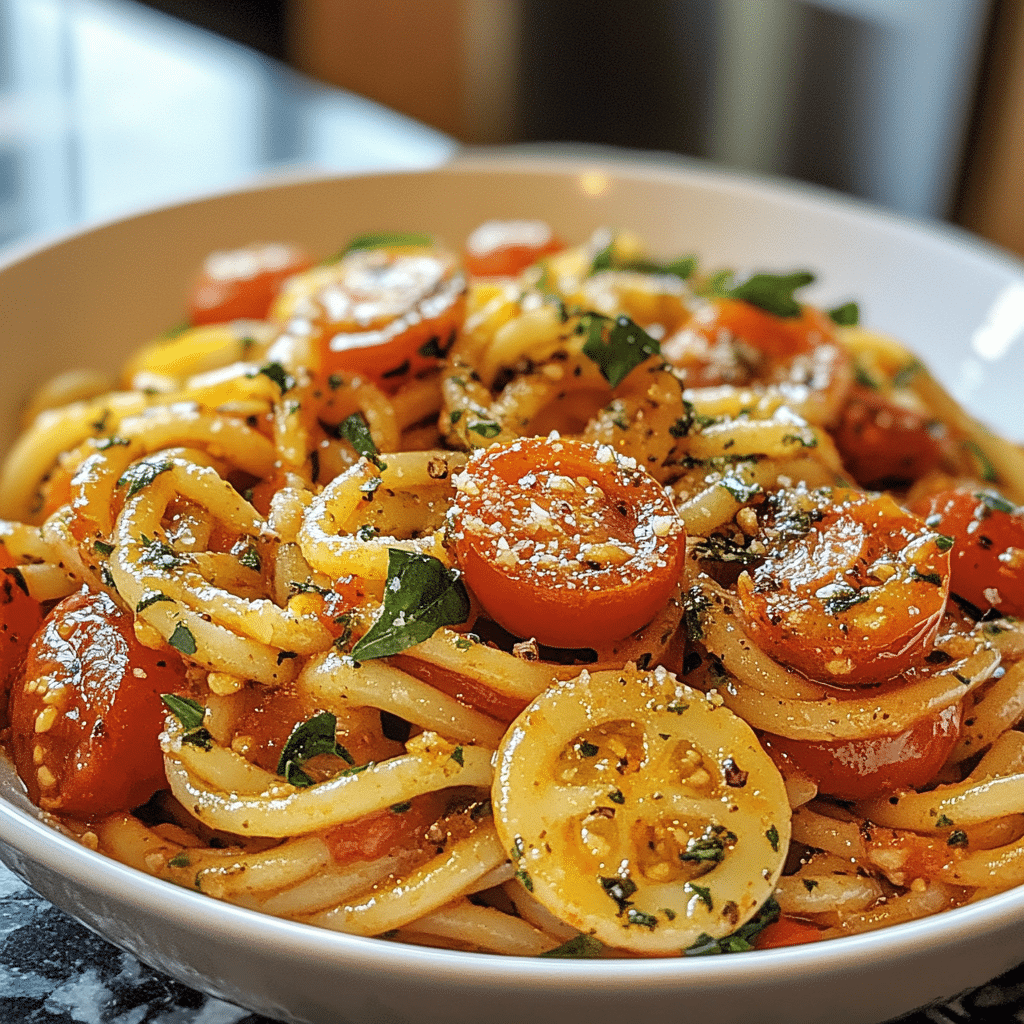 tomato zucchini pasta, zucchini pasta recipe, healthy pasta, vegetarian pasta, garlic zucchini pasta, easy pasta recipe, fresh pasta dish