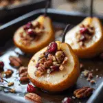 Baked Pears with Cranberries & Pecans