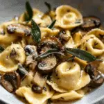Cheese Tortellini with Sage & Mushrooms