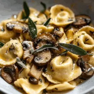 Cheese Tortellini with Sage & Mushrooms