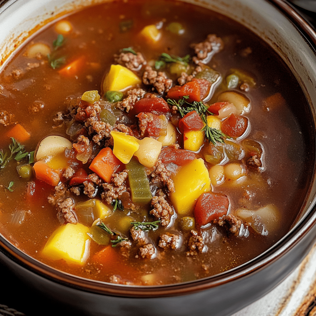 Cowboy Soup with Ground Beef