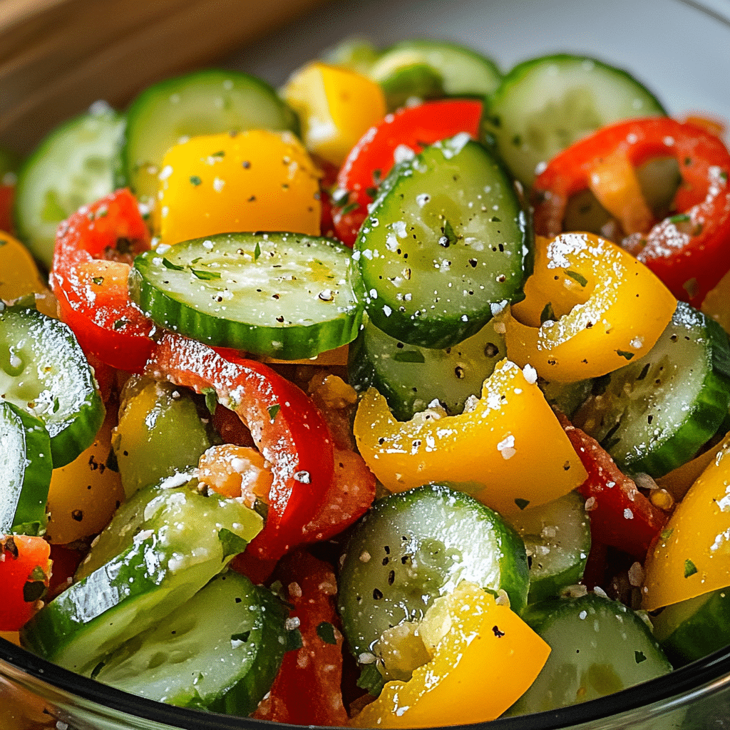 Cucumber and Bell Pepper Salad Recipe