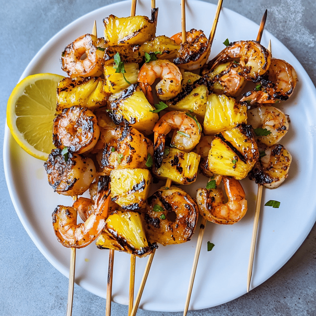 Grilled Shrimp Pineapple Skewers