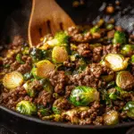 Ground Beef & Brussels Sprouts Stir Fry