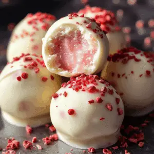 White Chocolate Strawberry Truffles