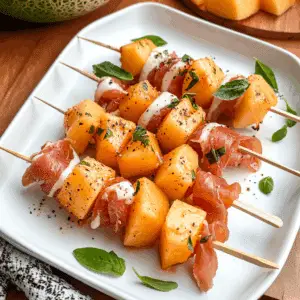 Cantaloupe Prosciutto Skewers