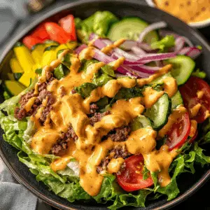 Cheeseburger Salad with Special Sauce