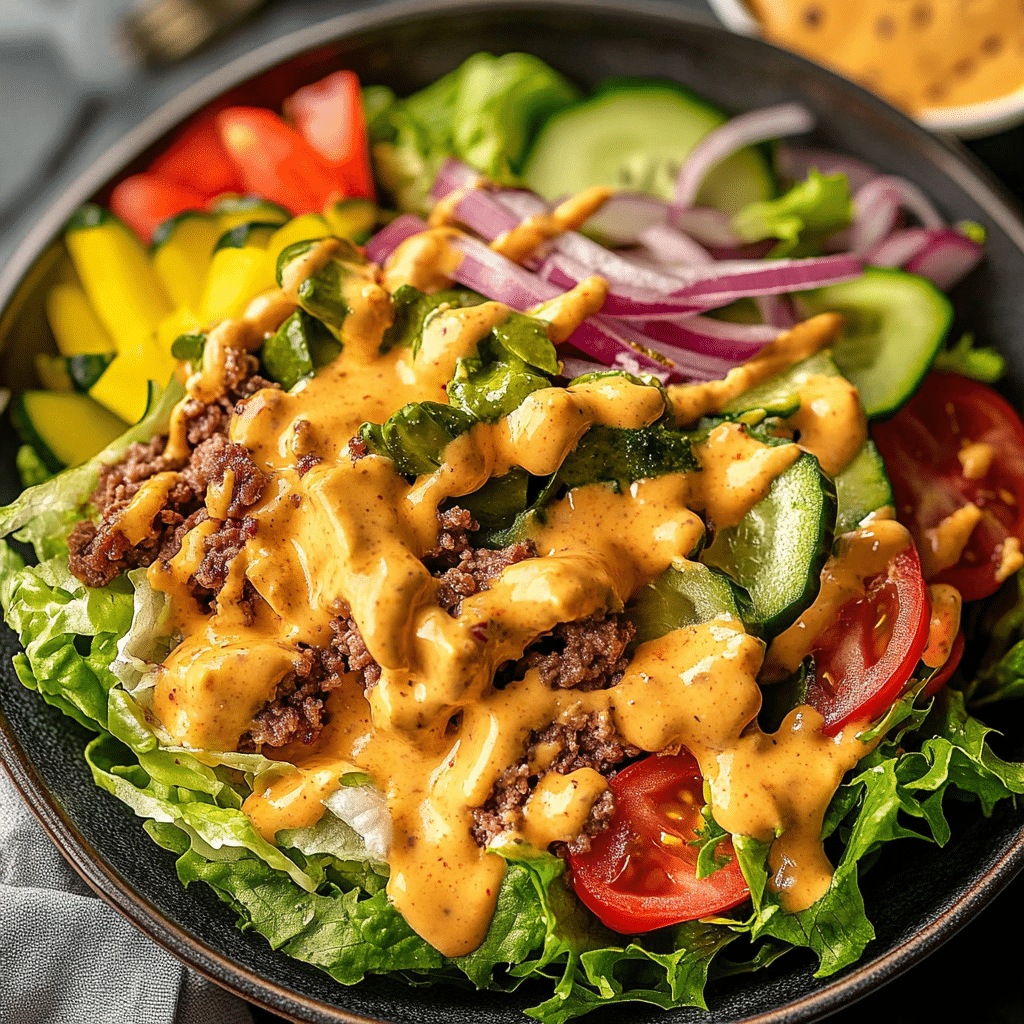 Cheeseburger Salad with Special Sauce