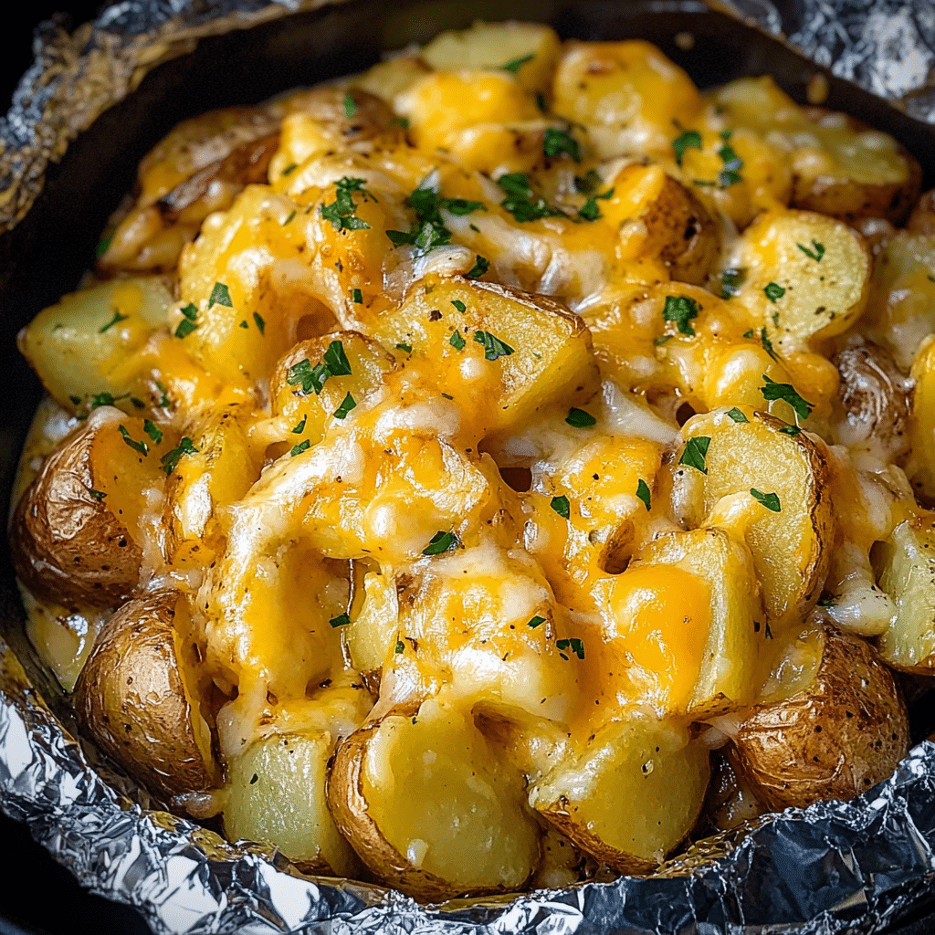 Cheesy Campfire Potatoes