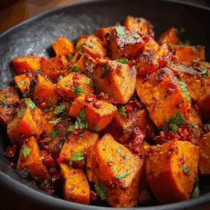 Chili Garlic Sweet Potatoes