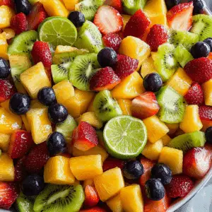 Honey Lime Rainbow Fruit Salad