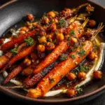 Maple Roasted Carrots with Chickpeas