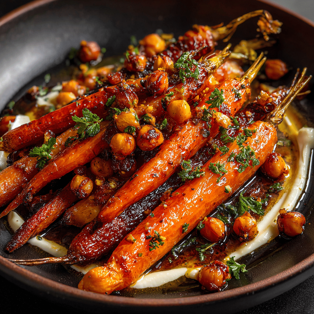 Maple Roasted Carrots with Chickpeas