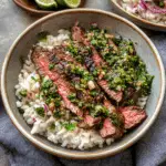 Skirt Steak Rice Bowls with Chimichurri
