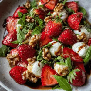 Strawberry Caprese Salad with Walnuts
