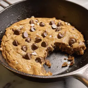 Chocolate Chip-Tahini Skillet Cookie