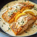 Creamy Pan Seared Salmon with Lemon