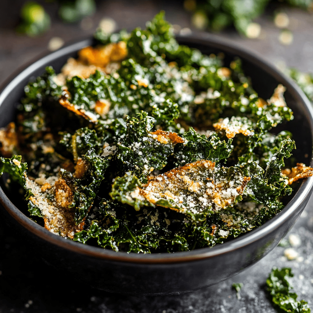 Crispy Garlic Parmesan Kale Chips Recipe