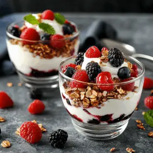 Easy Greek Yogurt Berry Parfaits