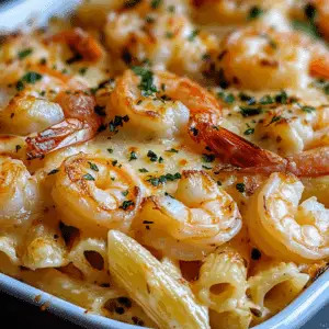 Easy One-Pan Shrimp Scampi Pasta Bake