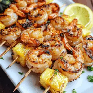 Grilled Shrimp Skewers with Pineapple