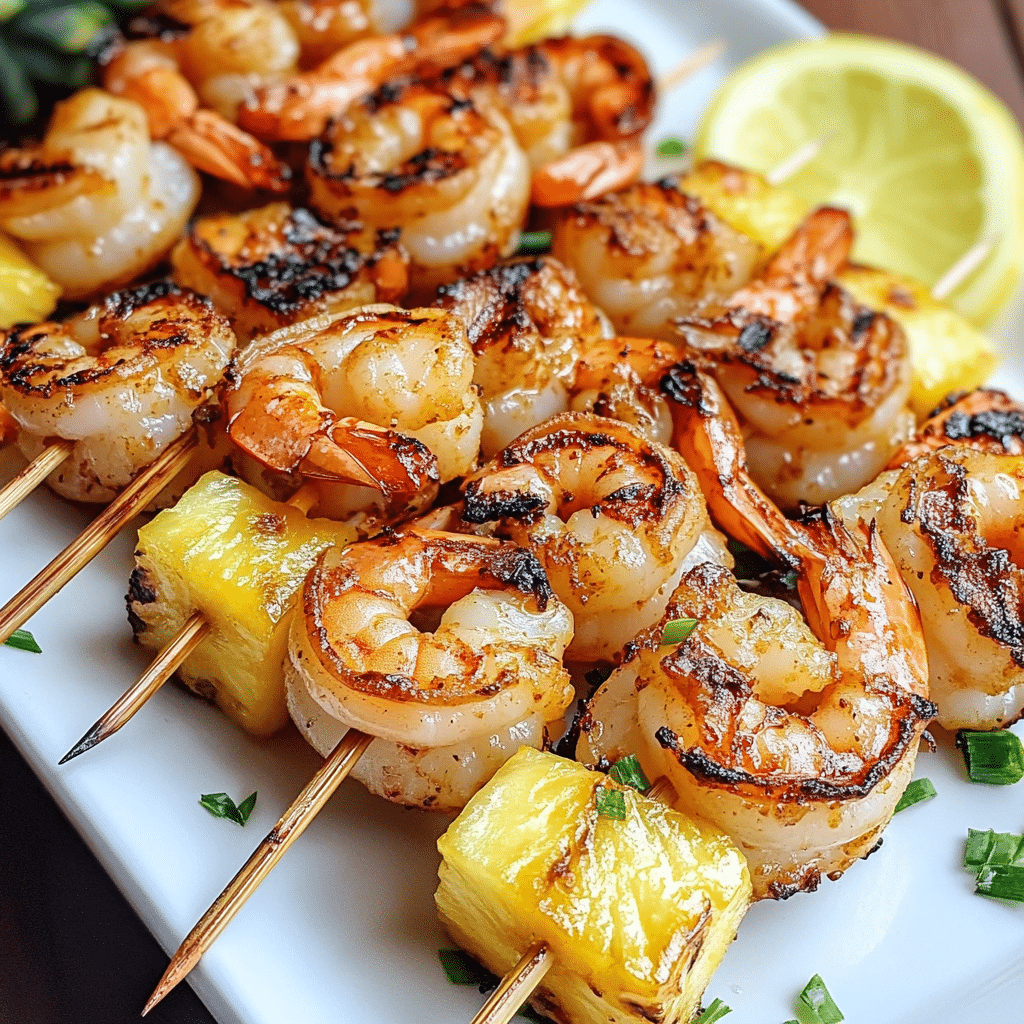 Grilled Shrimp Skewers with Pineapple