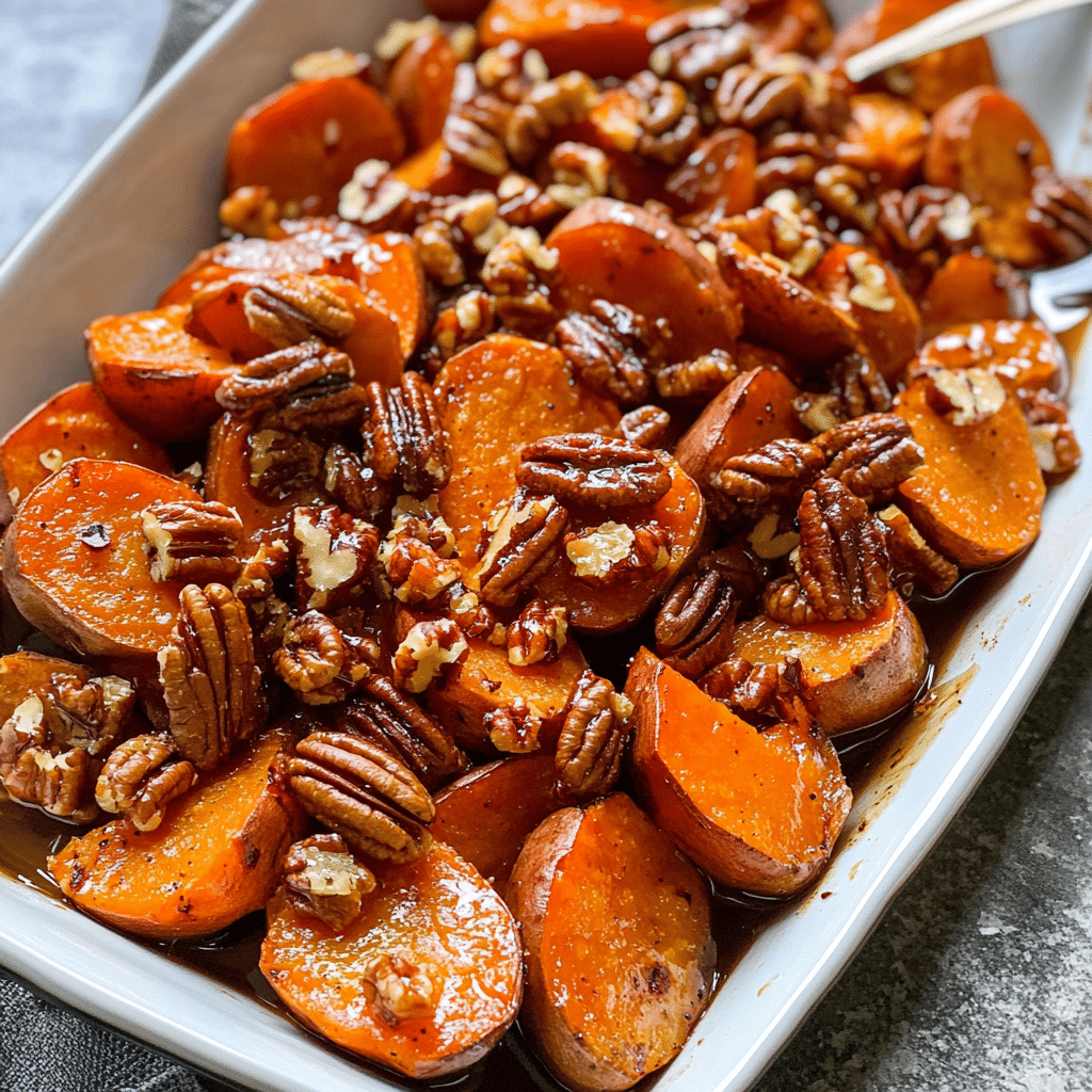 Maple Pecan Roasted Sweet Potatoes