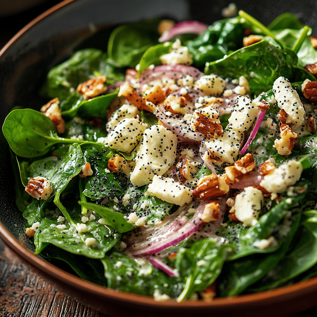 Spinach Salad with Poppy Seed Dressing