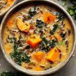 Wild Rice Soup with Sweet Potato and Kale