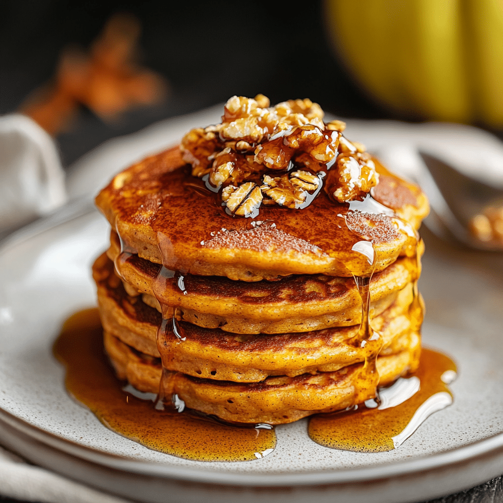 Healthy Pumpkin Oatmeal Pancakes
