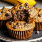 Pumpkin Banana Flax Chocolate Chip Muffins