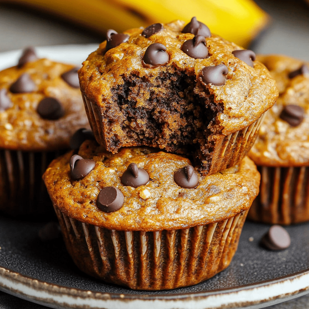 Pumpkin Banana Flax Chocolate Chip Muffins