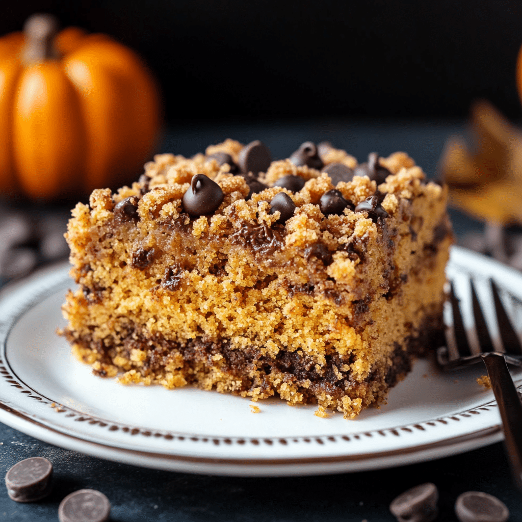 Pumpkin Chocolate Chip Streusel Cake