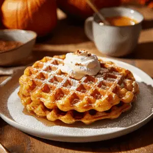Pumpkin Pearl Sugar Waffles