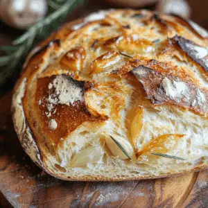 Roasted Garlic and Rosemary Sourdough Bread