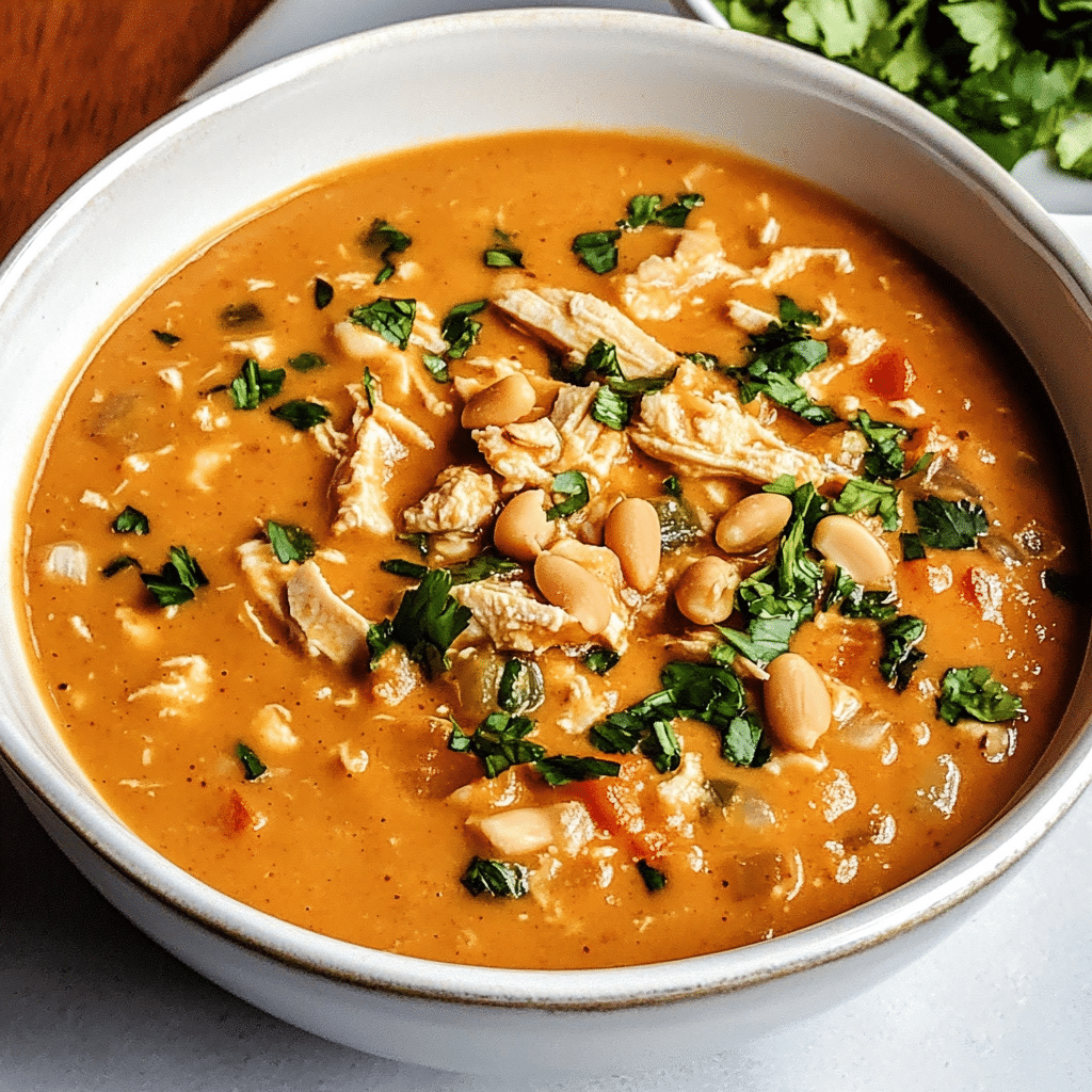 Slow Cooker Pumpkin Peanut Butter Chicken Soup
