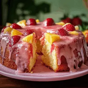 Strawberry Pineapple Pound Cake