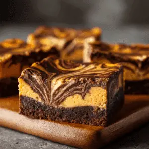 Chocolate Swirled Pumpkin Cheesecake Bars