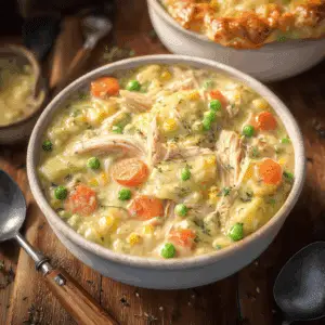 Cozy Healthy Chicken Pot Pie Soup