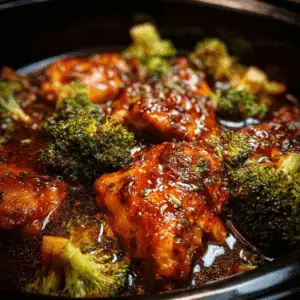 Crockpot Honey Garlic Chicken with Broccoli