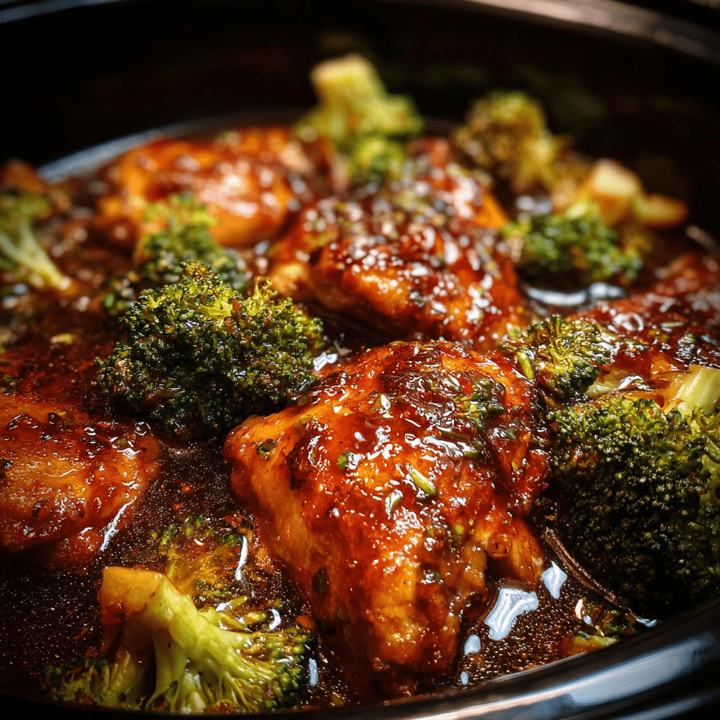 Crockpot Honey Garlic Chicken with Broccoli