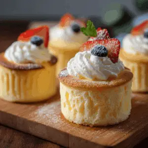 Fluffy Japanese Cotton Cheesecake Cupcakes