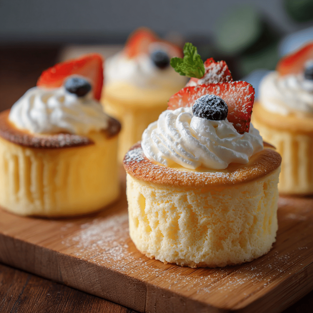 Fluffy Japanese Cotton Cheesecake Cupcakes