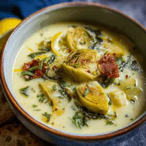 Lemony Tuscan Artichoke Soup