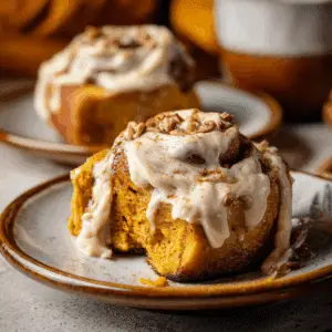 Pumpkin Cinnamon Rolls with Brown Butter Cream Cheese Frosting