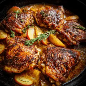 Skillet Apple Cider Chicken Thighs with Warm Spices