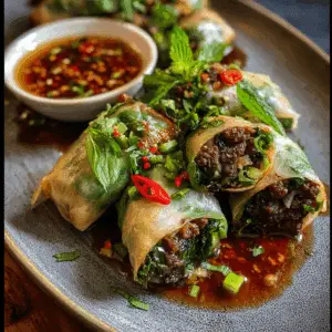 Thai Basil Beef Rolls