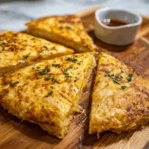 Air Fryer Cheesy Tortilla Garlic Bread