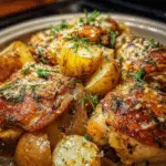 Garlic Parmesan Crockpot Chicken and Potatoes